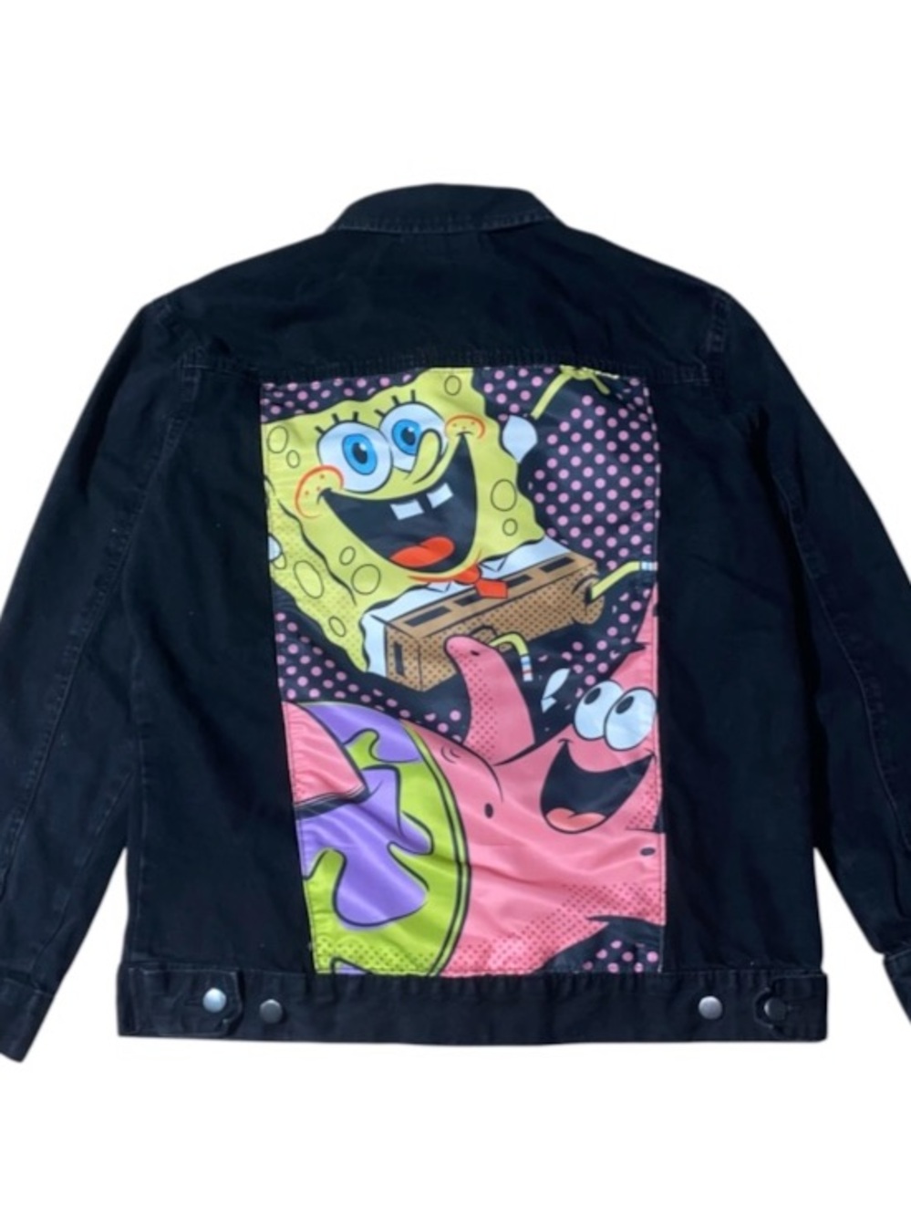 Sponge Bob Square Pants Patrick Party Nickelodeon Denim Jean Jacket L (#B1)